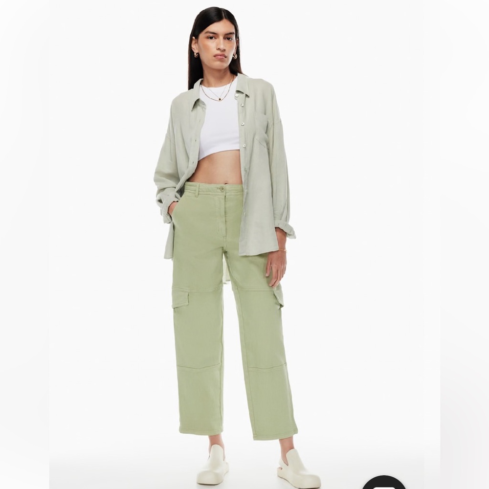 Aritzia Wilfred Free Maeve Denim Cargo Pants Green